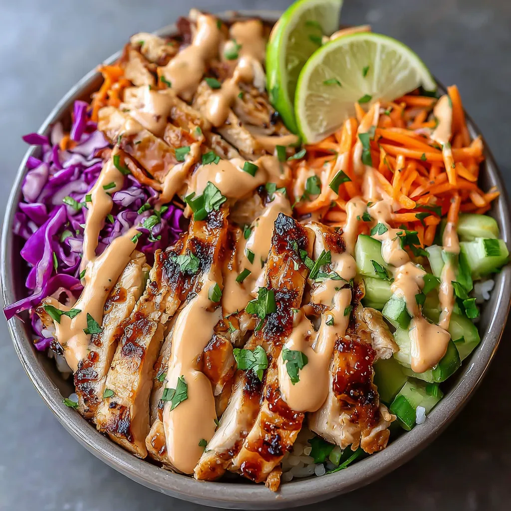 Creamy Bang Bang Chicken Bowl second content image showcasing the dish's vibrant colors and textures.
