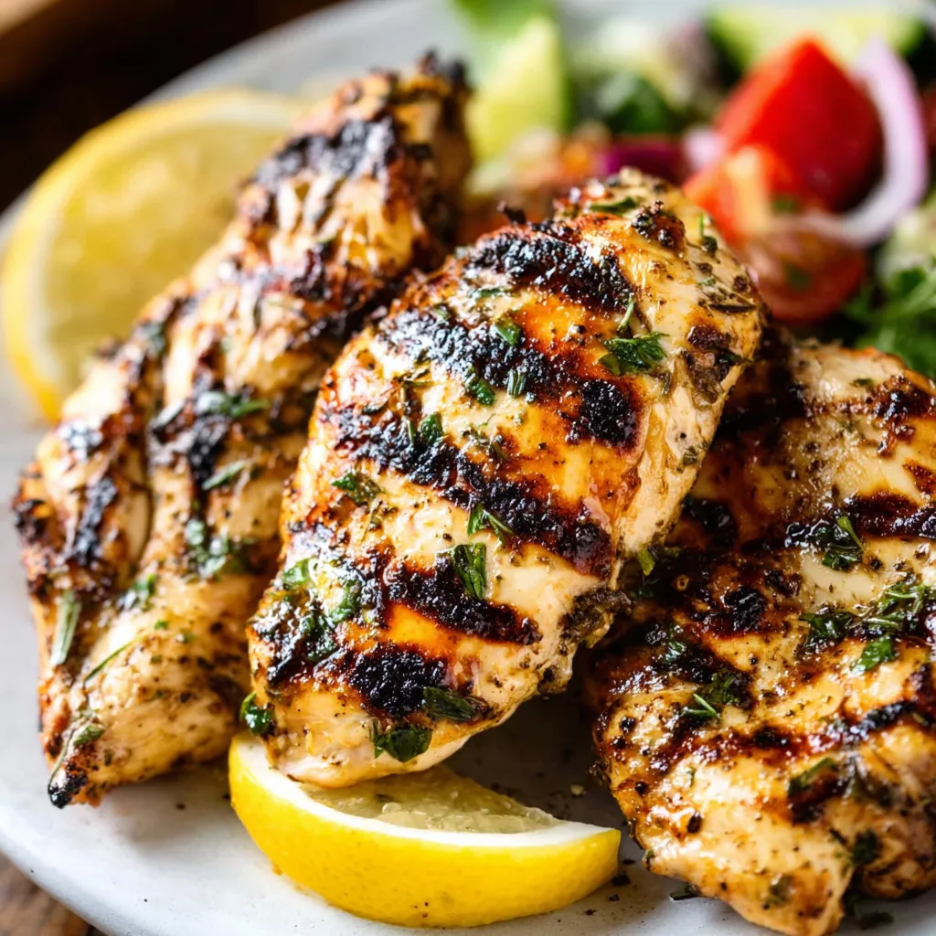 Irresistible Greek chicken marinade image showcasing the tender and flavorful results after marinating.