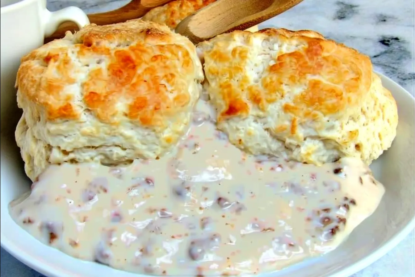 Buttermilk Biscuits with Sausage Gravy Classic Southern Comfort