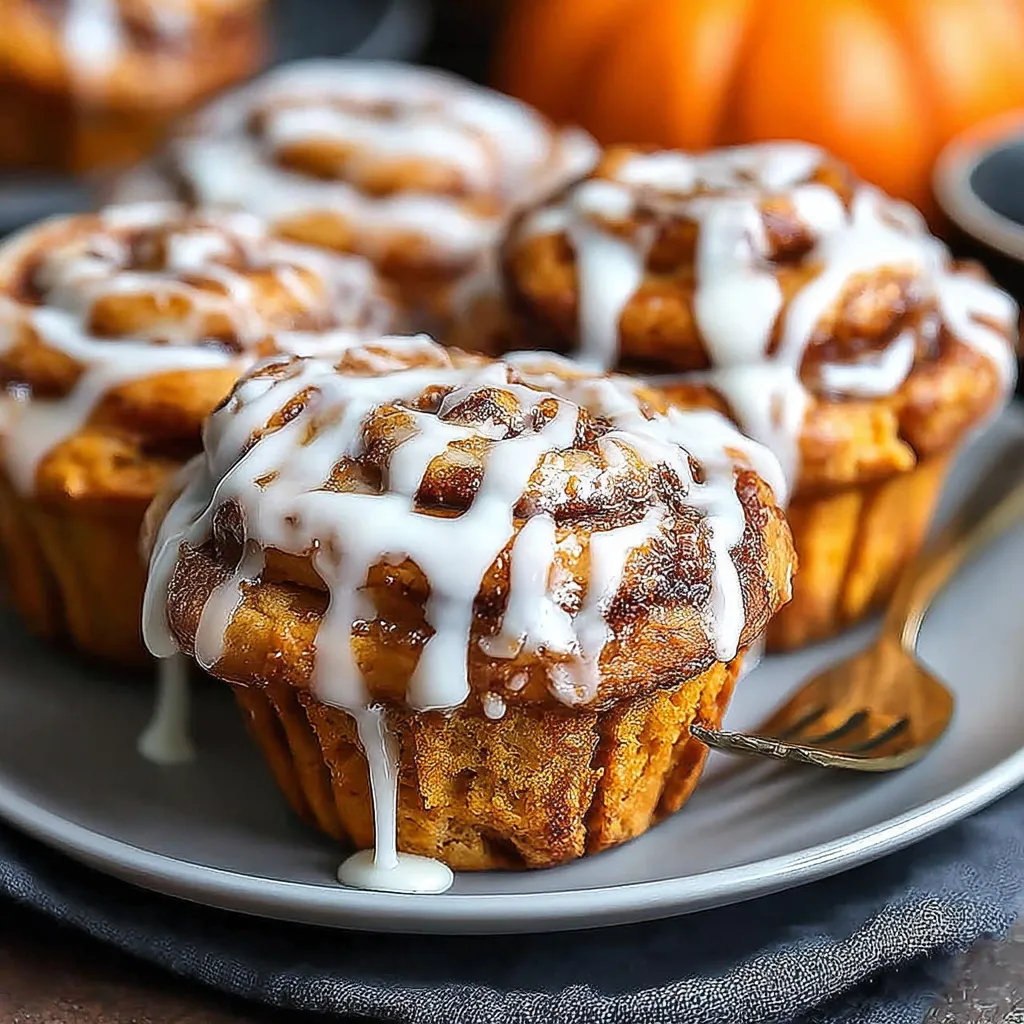 FLUFFY PUMPKIN CINNAMON ROLL MUFFINS