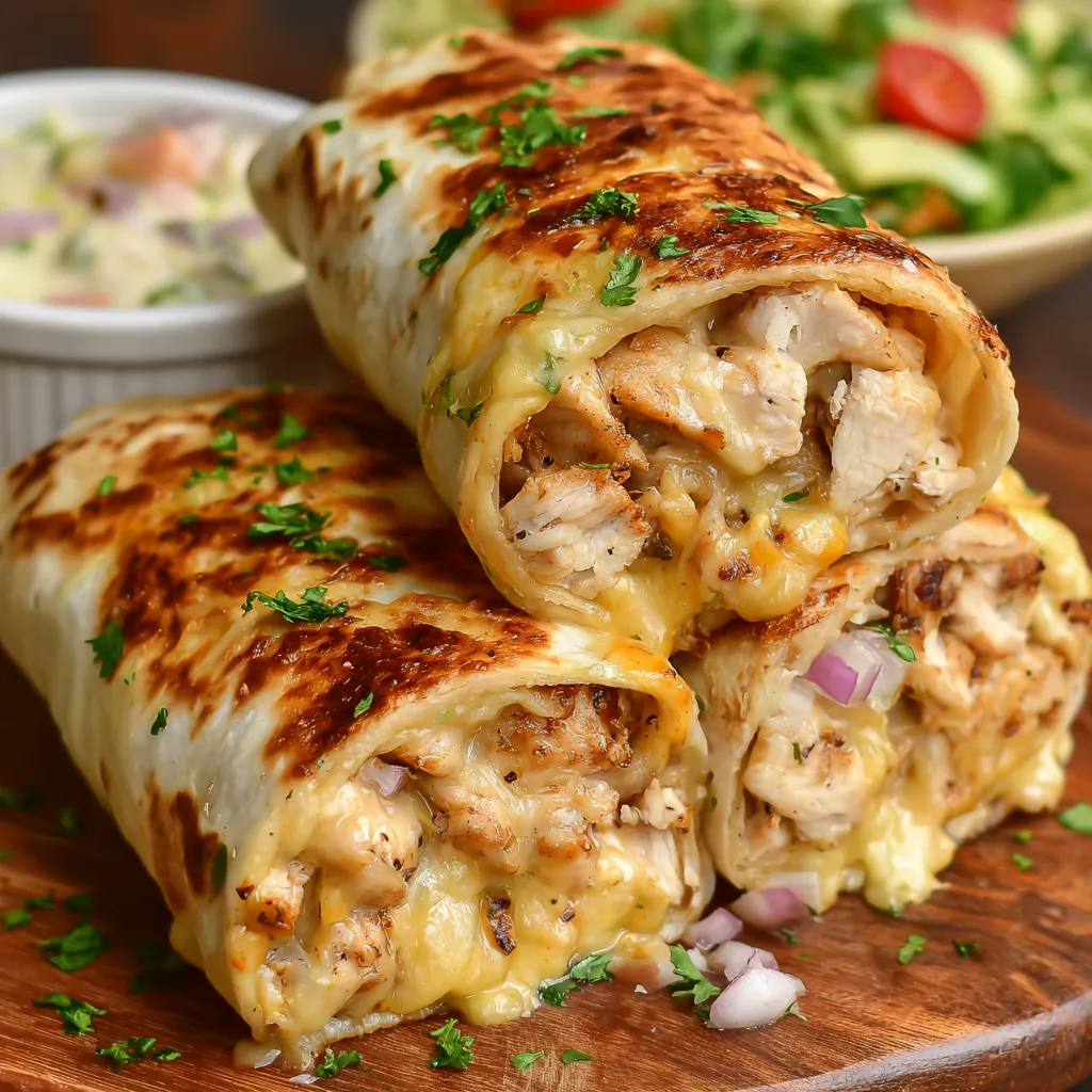 GARLIC CHICKEN WRAPS: OBSESSED!