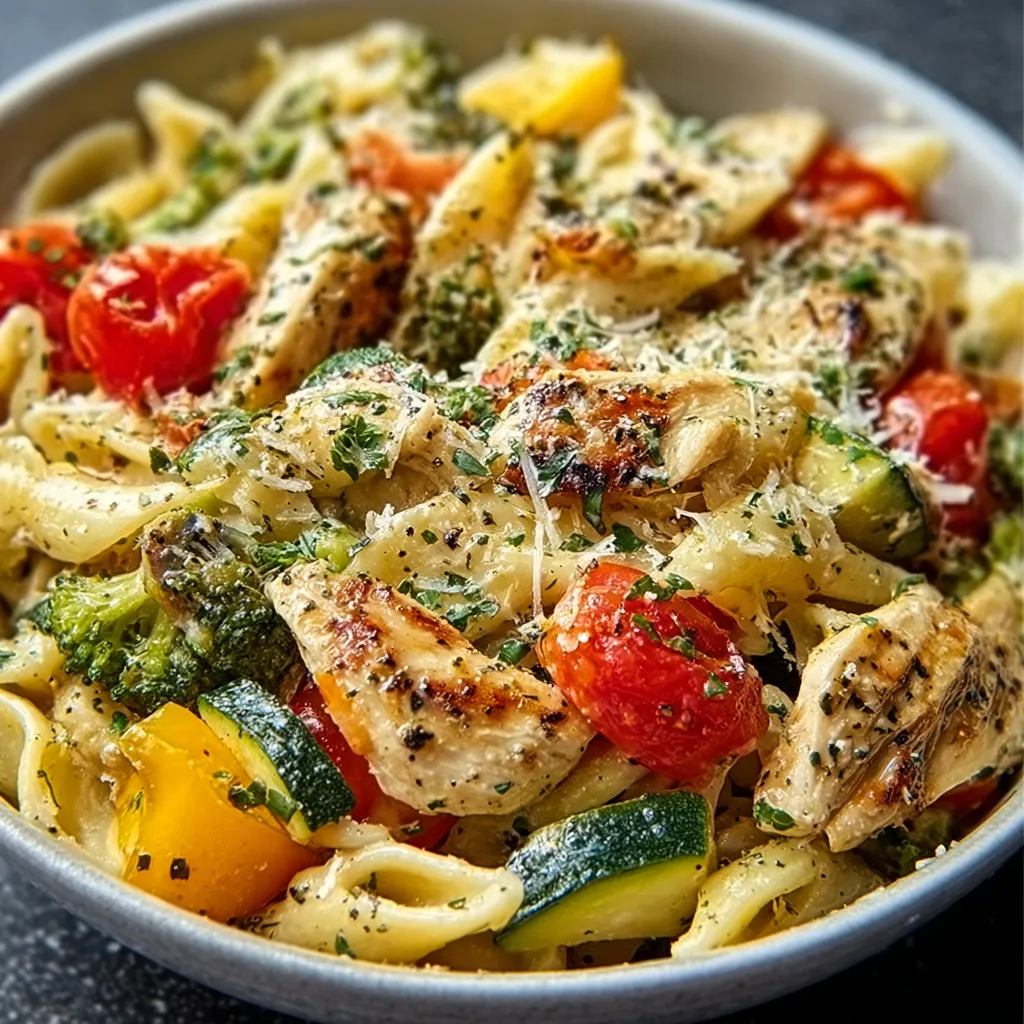 VEGGIE-LOADED CHICKEN PASTA PERFECTION